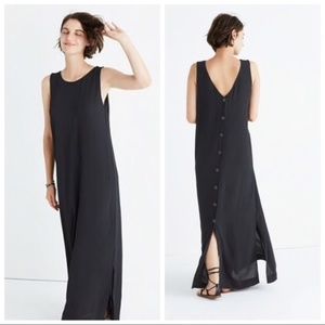 Madewell Lakeshore Button Back Maxi Dress, Black